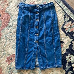 Pilco and the Letterpress denim midi skirt